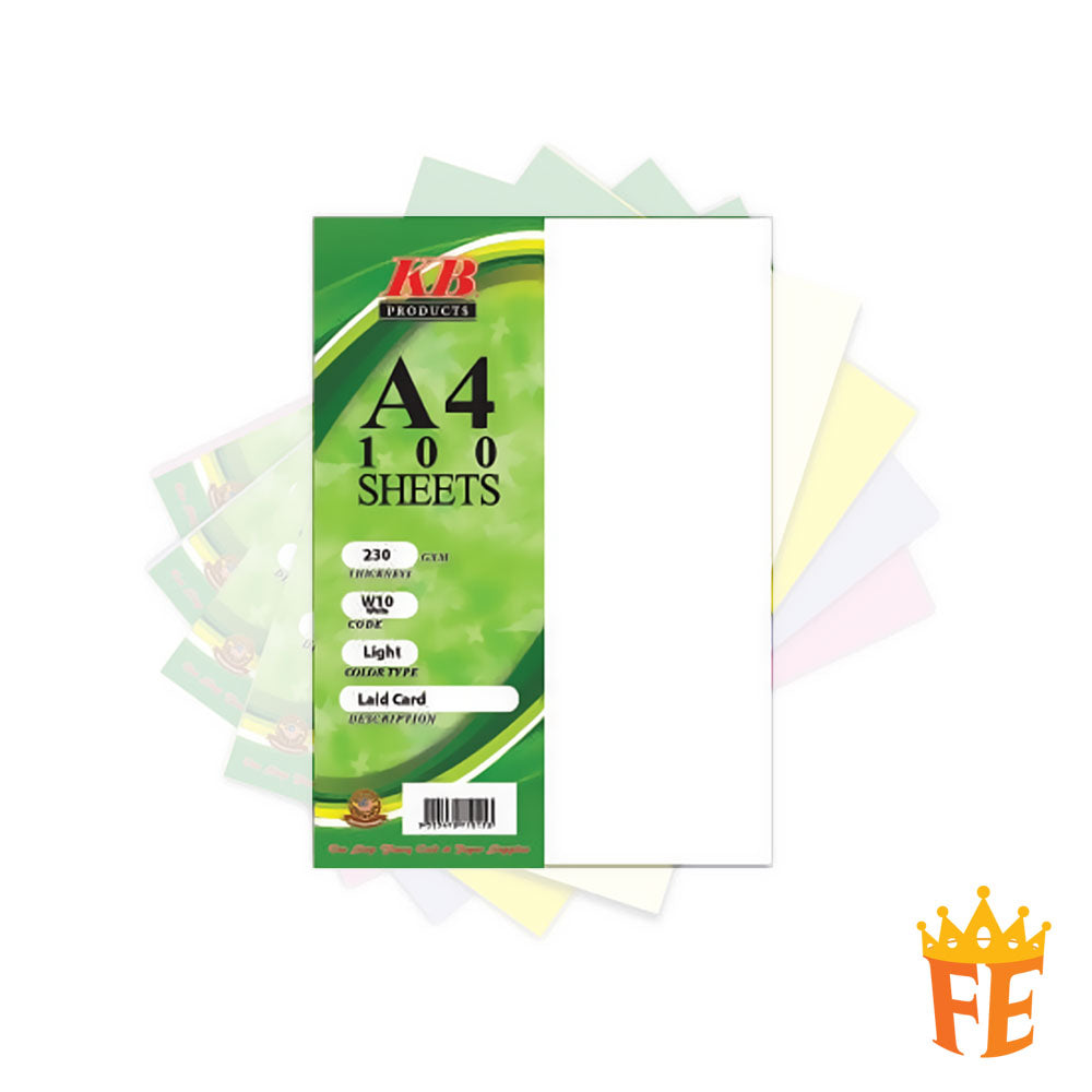 Laid Card A4 230gsm 100 Sheets Multi Colour