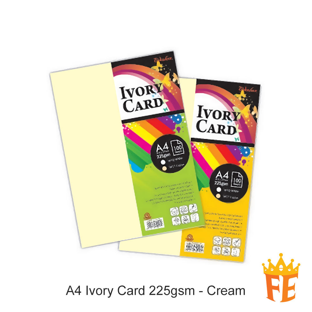Ivory Card 100 Sheets 180gsm / 225g / 230gsm / 250g A4 /A3