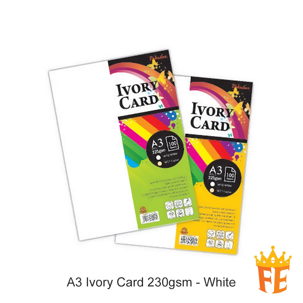 Ivory Card 100 Sheets 180gsm / 225g / 230gsm / 250g A4 /A3