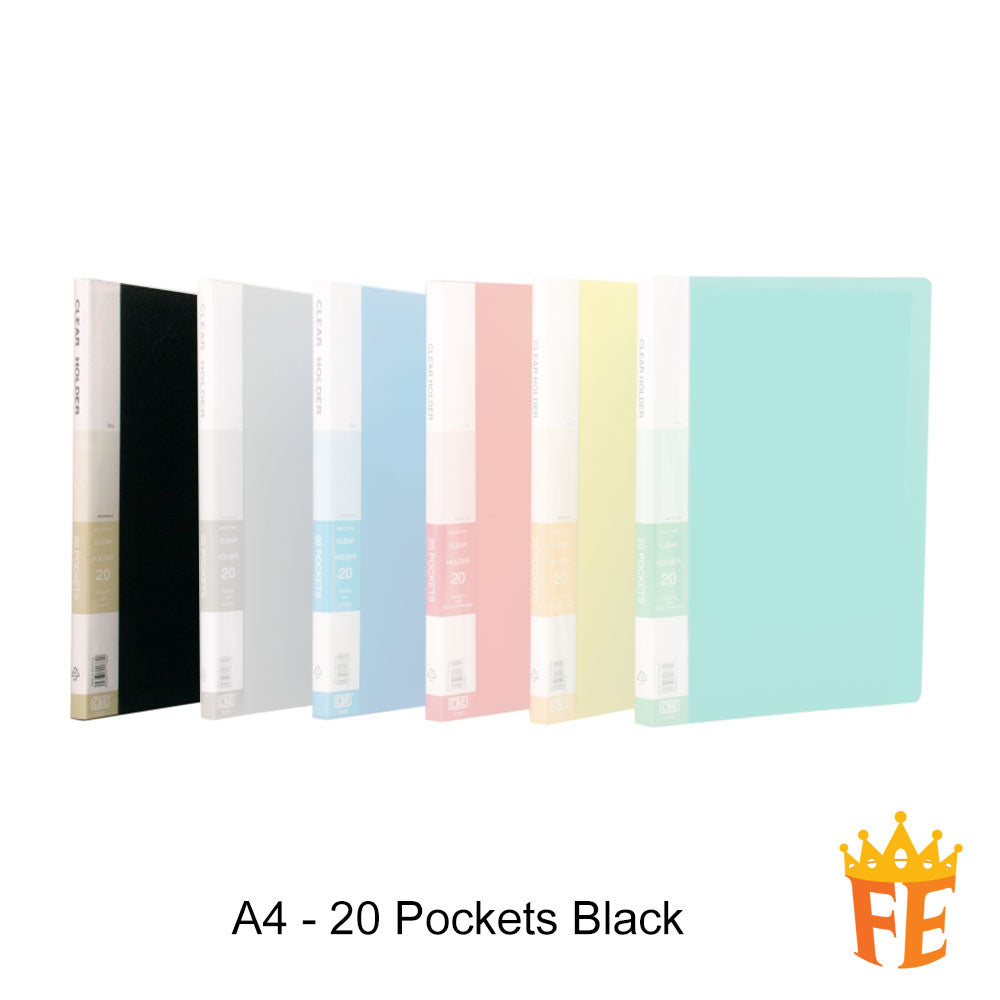 CBE 76020 / 77020 20 / 40 / 60 / 80 Pockets PP Clear Holder A4 / F4