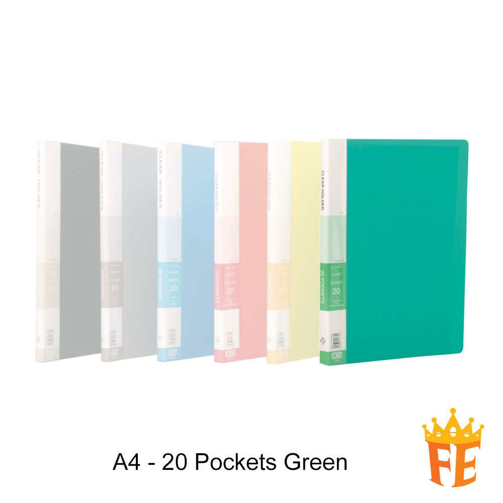 CBE 76020 / 77020 20 / 40 / 60 / 80 Pockets PP Clear Holder A4 / F4