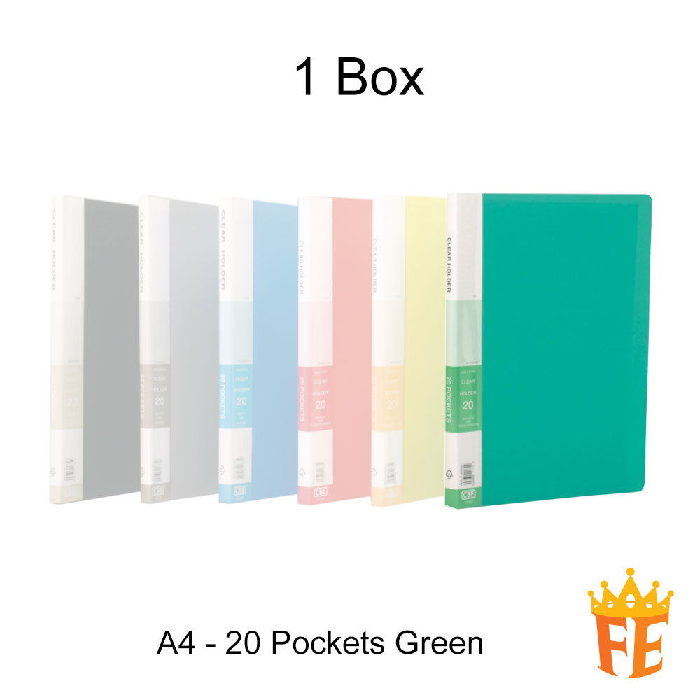 CBE 76020 / 77020 20 / 40 / 60 / 80 Pockets PP Clear Holder A4 / F4