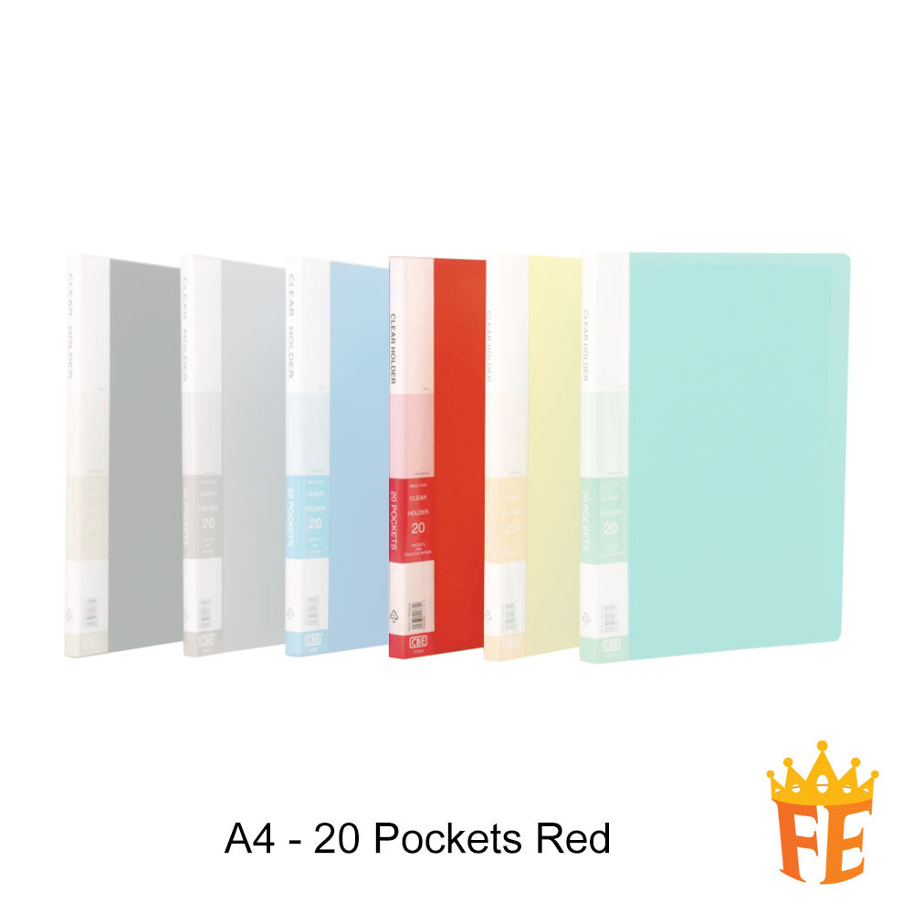 CBE 76020 / 77020 20 / 40 / 60 / 80 Pockets PP Clear Holder A4 / F4