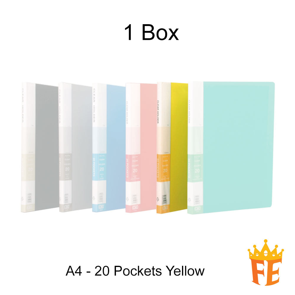 CBE 76020 / 77020 20 / 40 / 60 / 80 Pockets PP Clear Holder A4 / F4