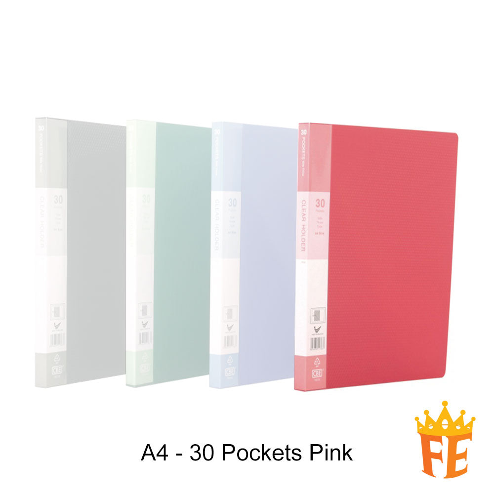 CBE 76030 / 50 / 70 Pockets Side Throw PP Clear Holder (A4)