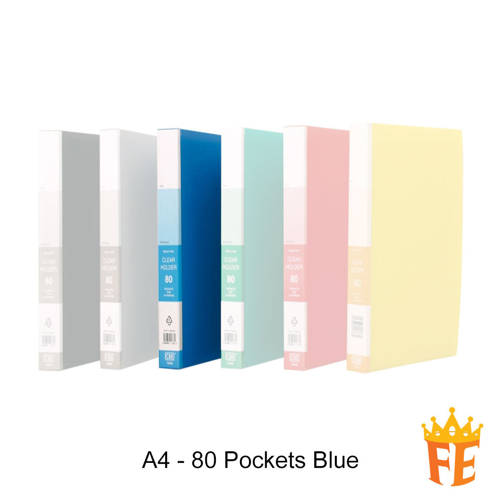 CBE 76020 / 77020 20 / 40 / 60 / 80 Pockets PP Clear Holder A4 / F4