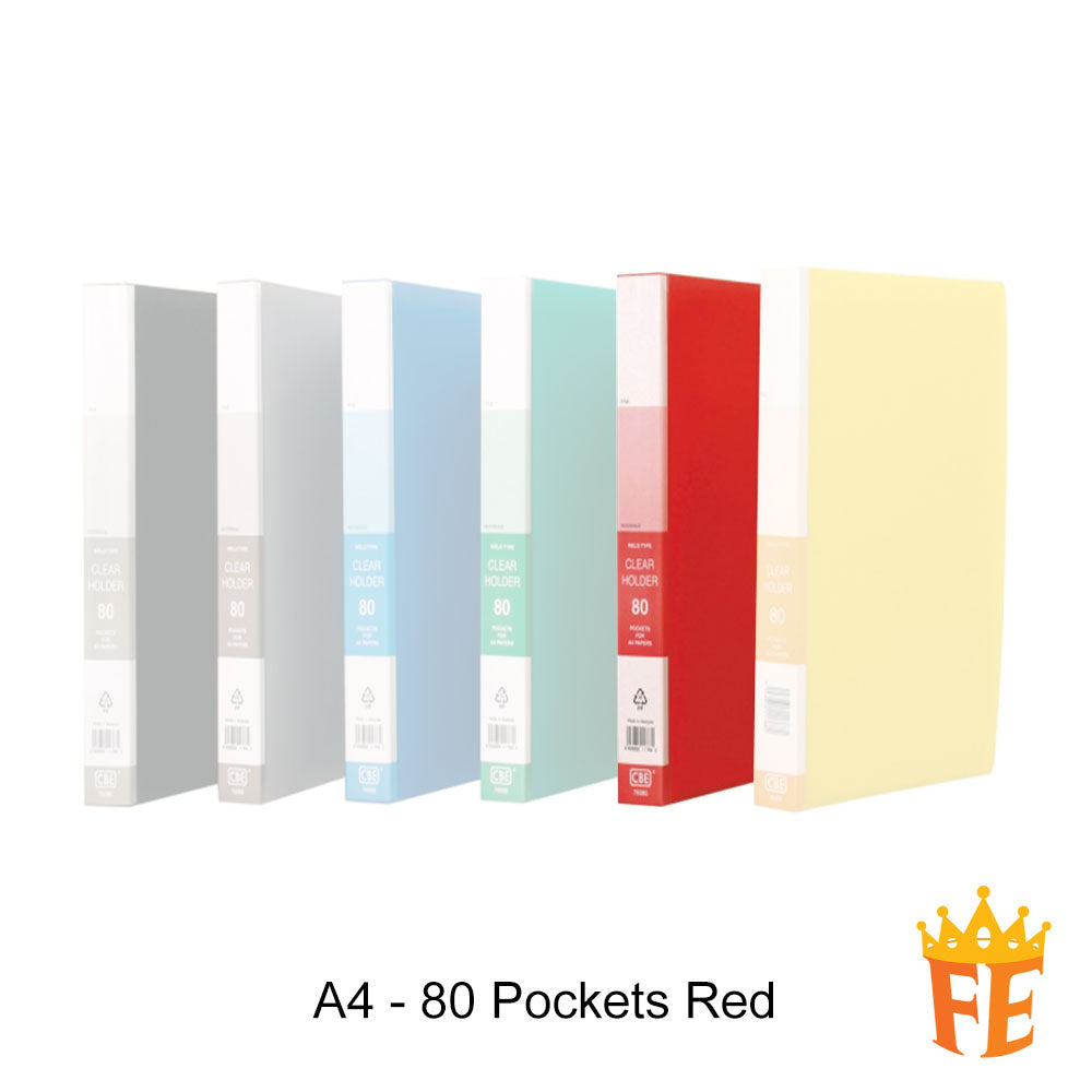 CBE 76020 / 77020 20 / 40 / 60 / 80 Pockets PP Clear Holder A4 / F4