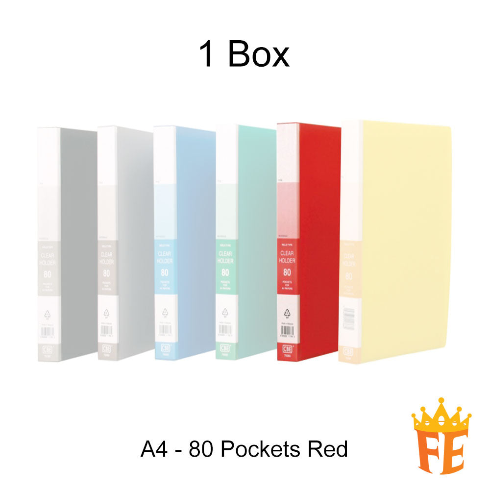 CBE 76020 / 77020 20 / 40 / 60 / 80 Pockets PP Clear Holder A4 / F4