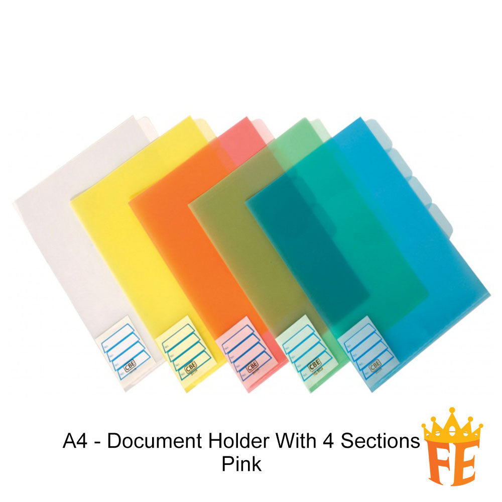 CBE 803A / 803F PP Document Holder With 4 Sections A4 / F4