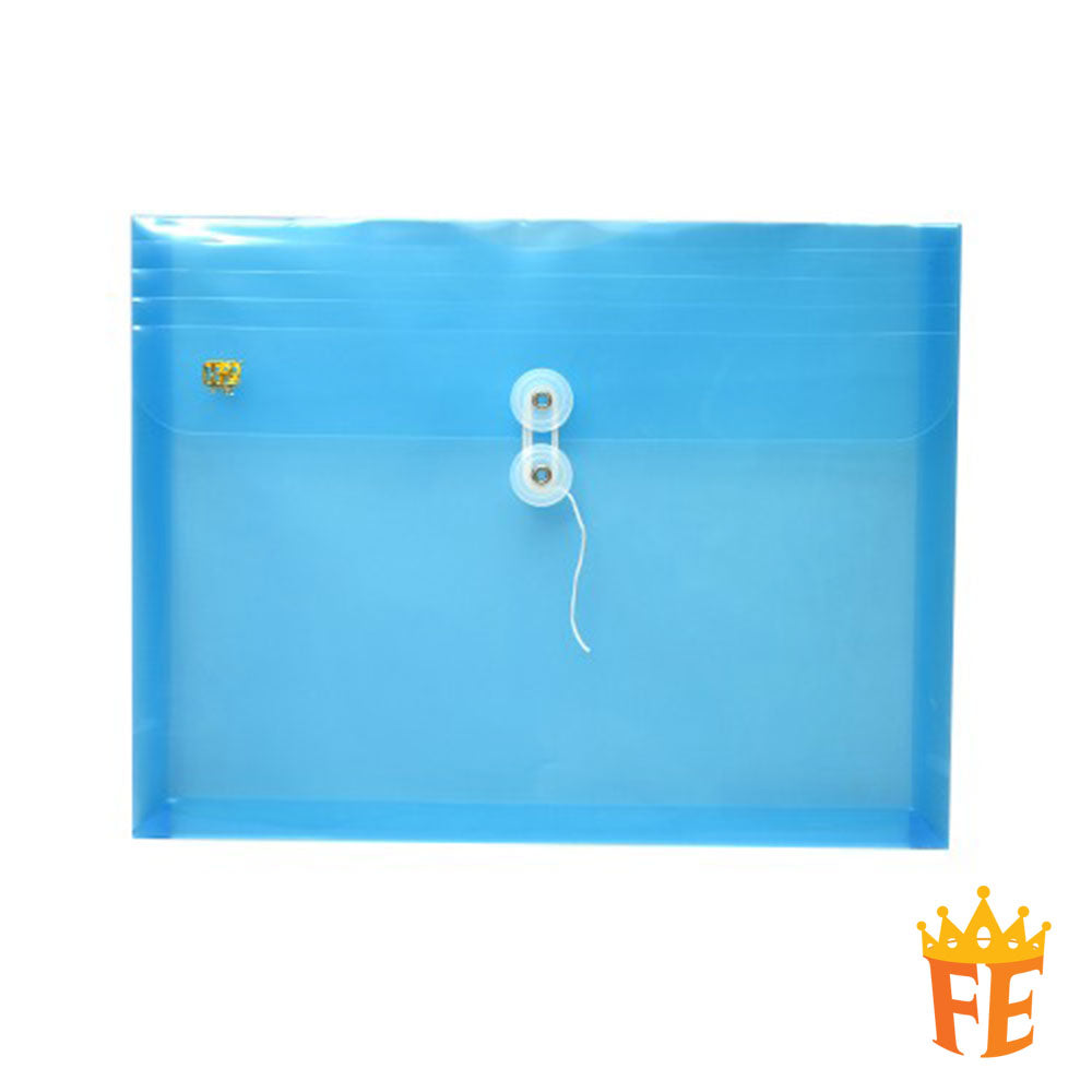 K2 PP Envelope File Holder A4 / F4 Multi Colour With Button And String Closure