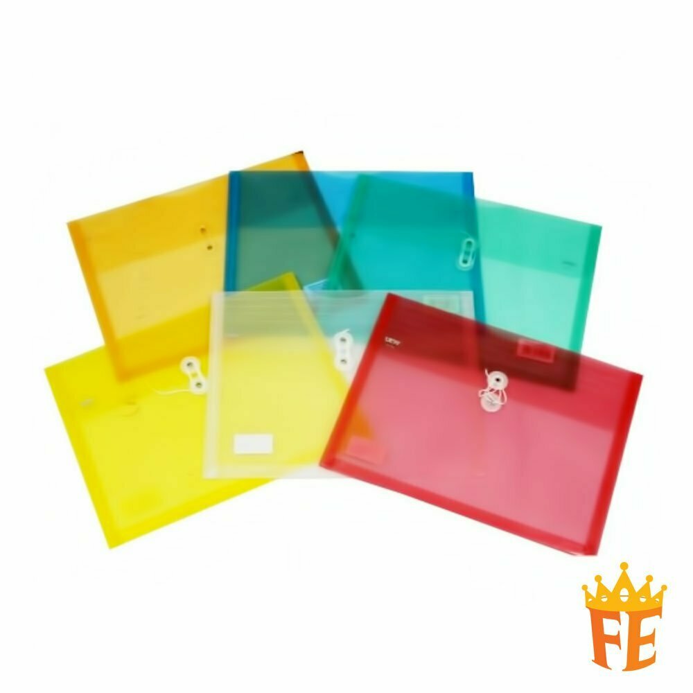 K2 PP Envelope File Holder A4 / F4 Multi Colour With Button And String Closure