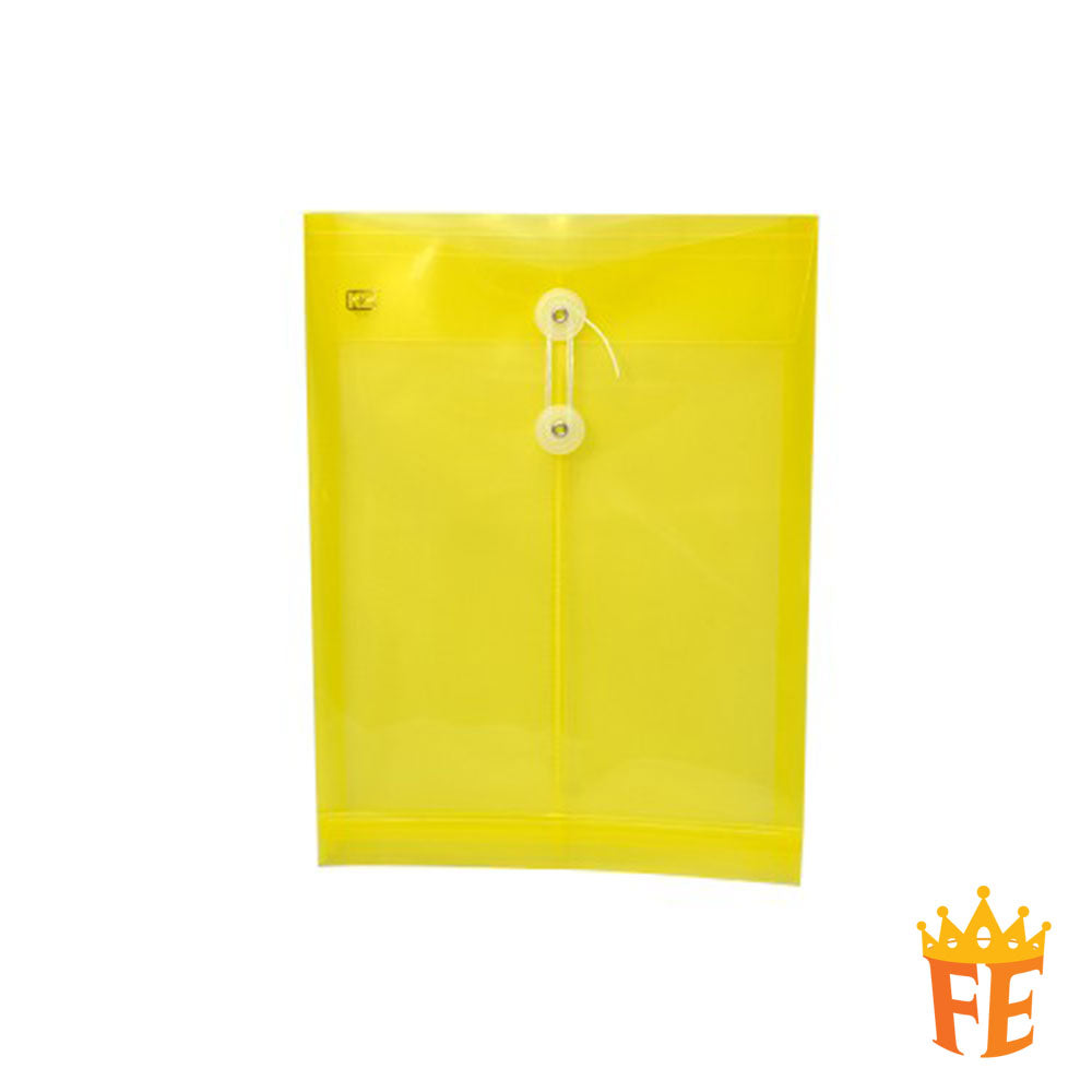 K2 PP Envelope File Holder A4 / F4 Multi Colour With Button And String Closure