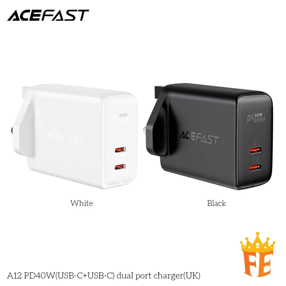 ACEFAST PD40W (USB-C+USB-C) Dual Port Charger A12