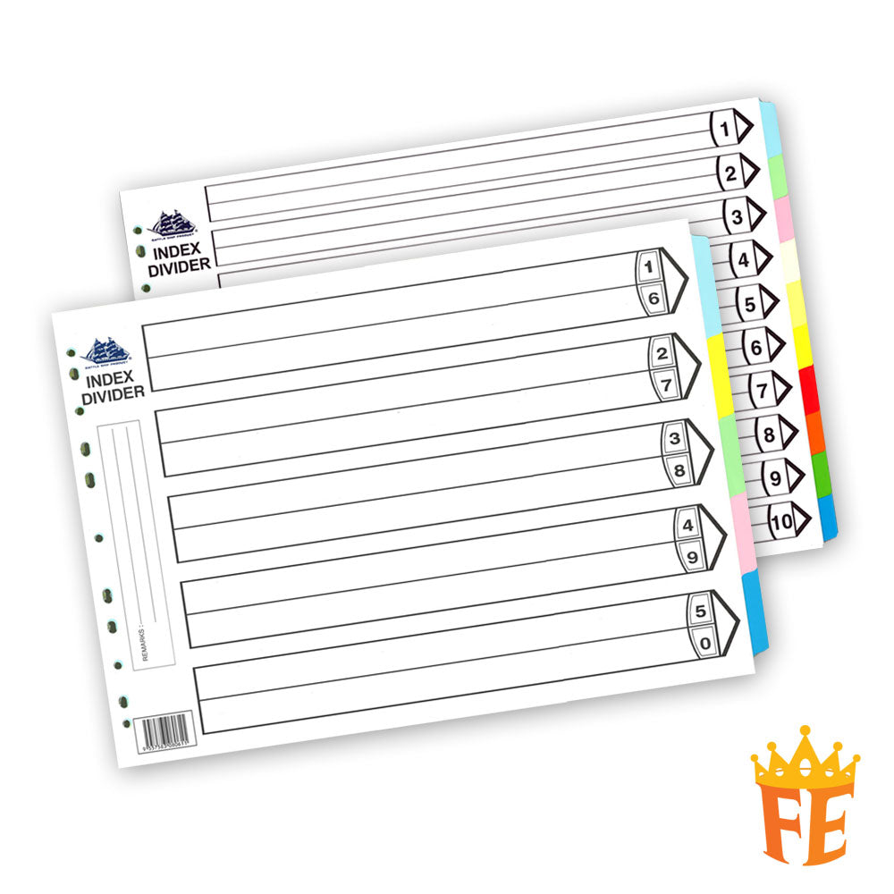 Battle Ship Index Divider A3 Size Colour / 5 Tabs / 10 Tabs