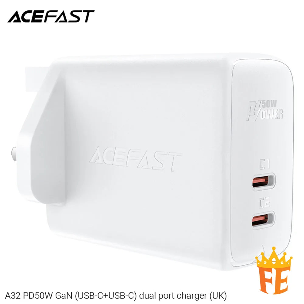 ACEFAST PD50W GaN (USB-C+USB-C) Dual Port Charger A32