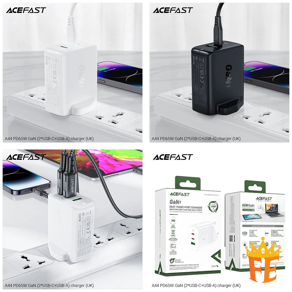 ACEFAST PD65W GaN (2 X USB-C+USB-A) Charger A44