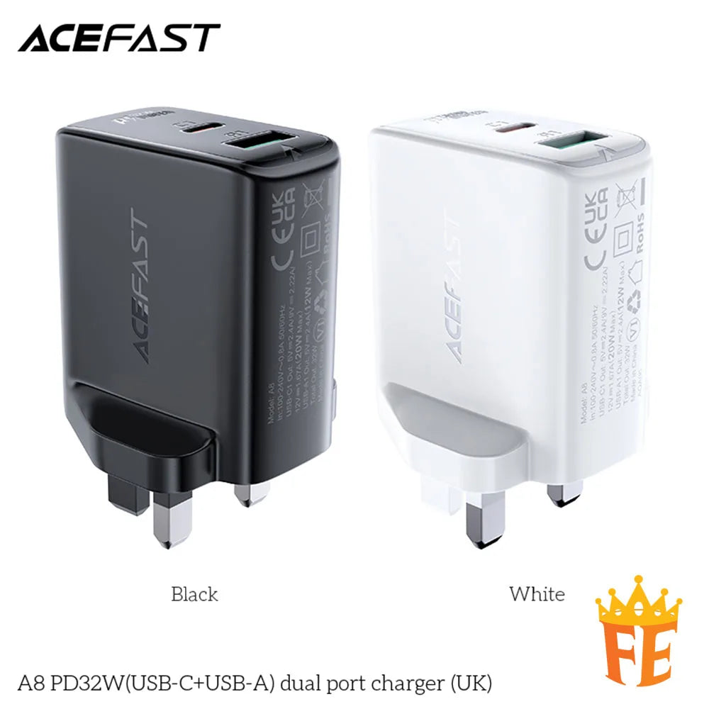 ACEFAST PD32W (USB-C+USB-A) Dual Port Charger A8