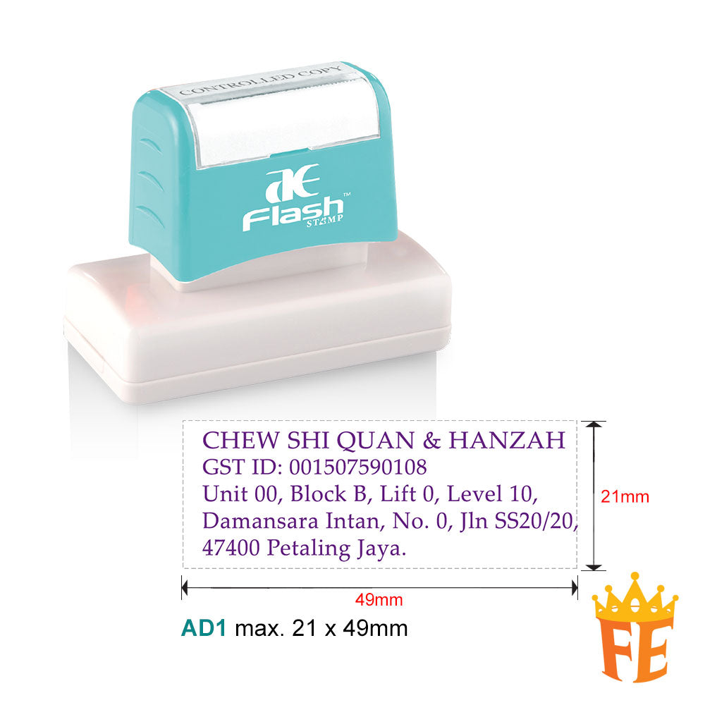 AE Flash Self Inking Stamp All Size