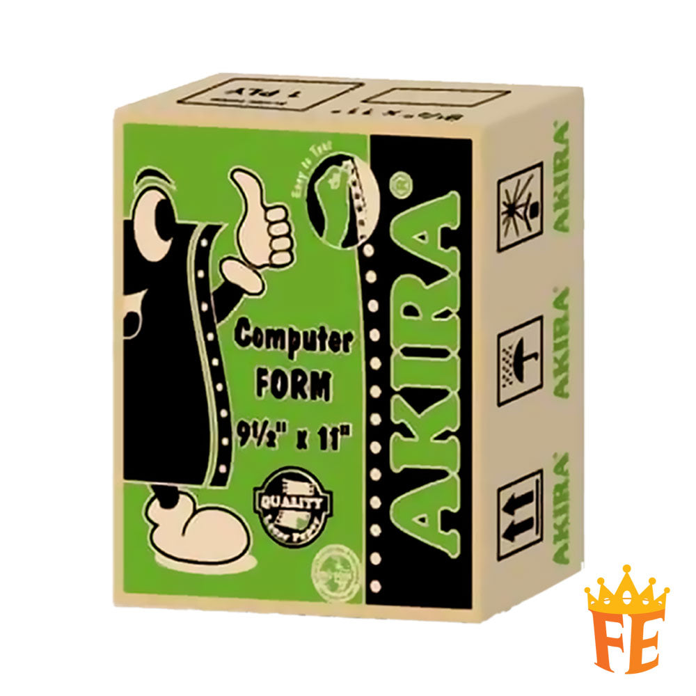 Akira 1ply Computer Form 9.5" x 11" 60gsm 1000 Fan 1Up / 2Up