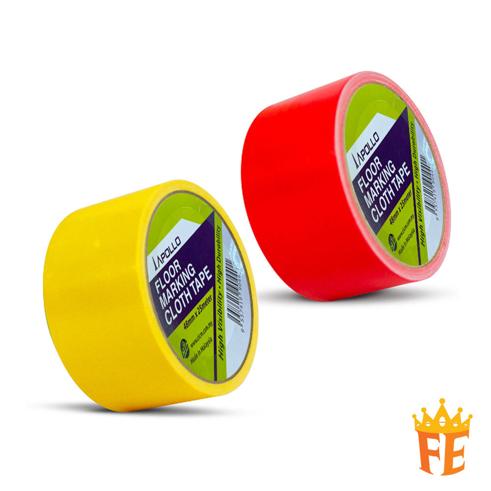 Apollo Floor Marking Cloth Tape 48mm X 25 Meter Yellow / Red