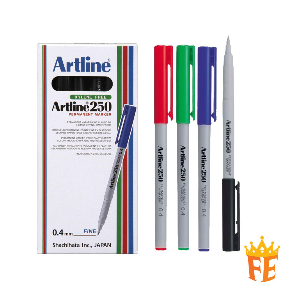 Artline Permanent Marker 250 Sign Pen 0.4mm All Colour