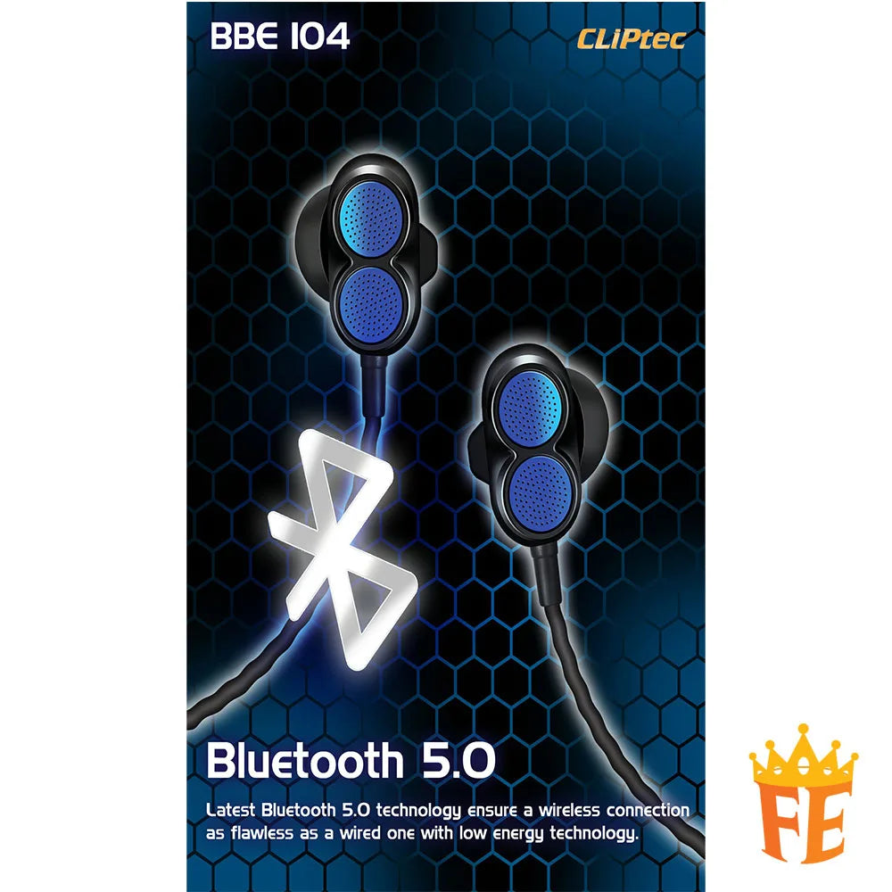 CLiPtec Dual Dynamic Drivers Bluetooth Earphone - Air-2Sonic BBE-104