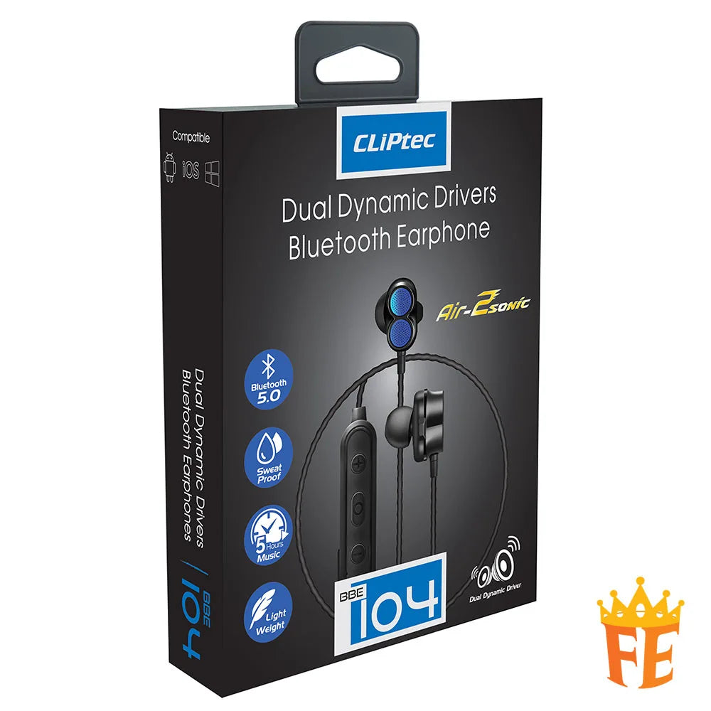 CLiPtec Dual Dynamic Drivers Bluetooth Earphone - Air-2Sonic BBE-104