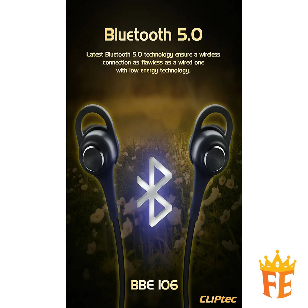 CLiPtec Wireless Bluetooth Magnetic Stereo Earphone - Air-Mix BBE-106