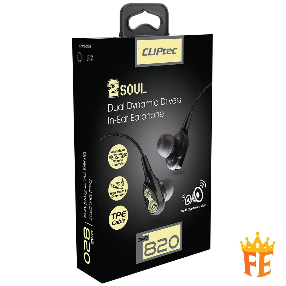 CLiPtec 2SOUL Dual Dynamic Drivers In-Ear Earphones BME820 BME-820