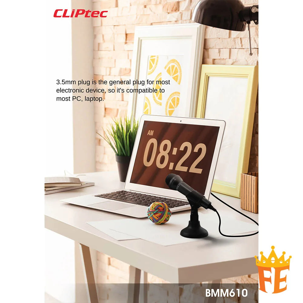 CLiPtec Multimedia Dual Drivers Table Stand Microphone Black BMM-610