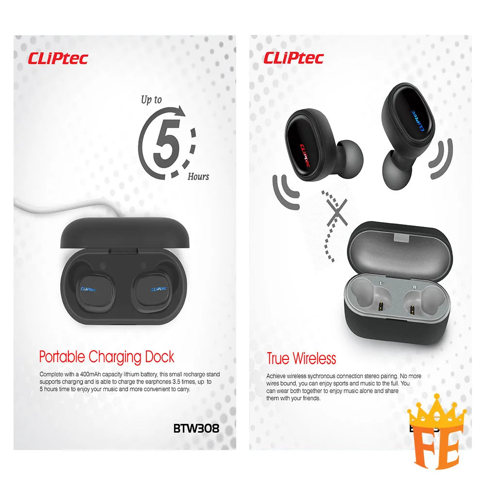 CLiPtec Bluetooth True Wireless Stereo Earphone - Dot BTW-308