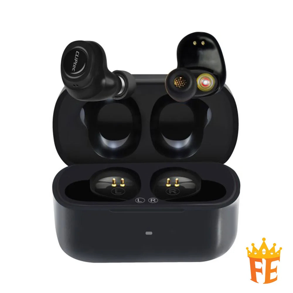 CLiPtec BTW332 Bluetooth Dual Drivers True Wireless Stereo Earphone (Double-Impact) Black BTW-332