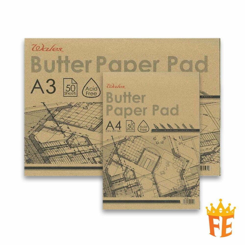 Butter Paper Pad 50 Sheets A4 / A3
