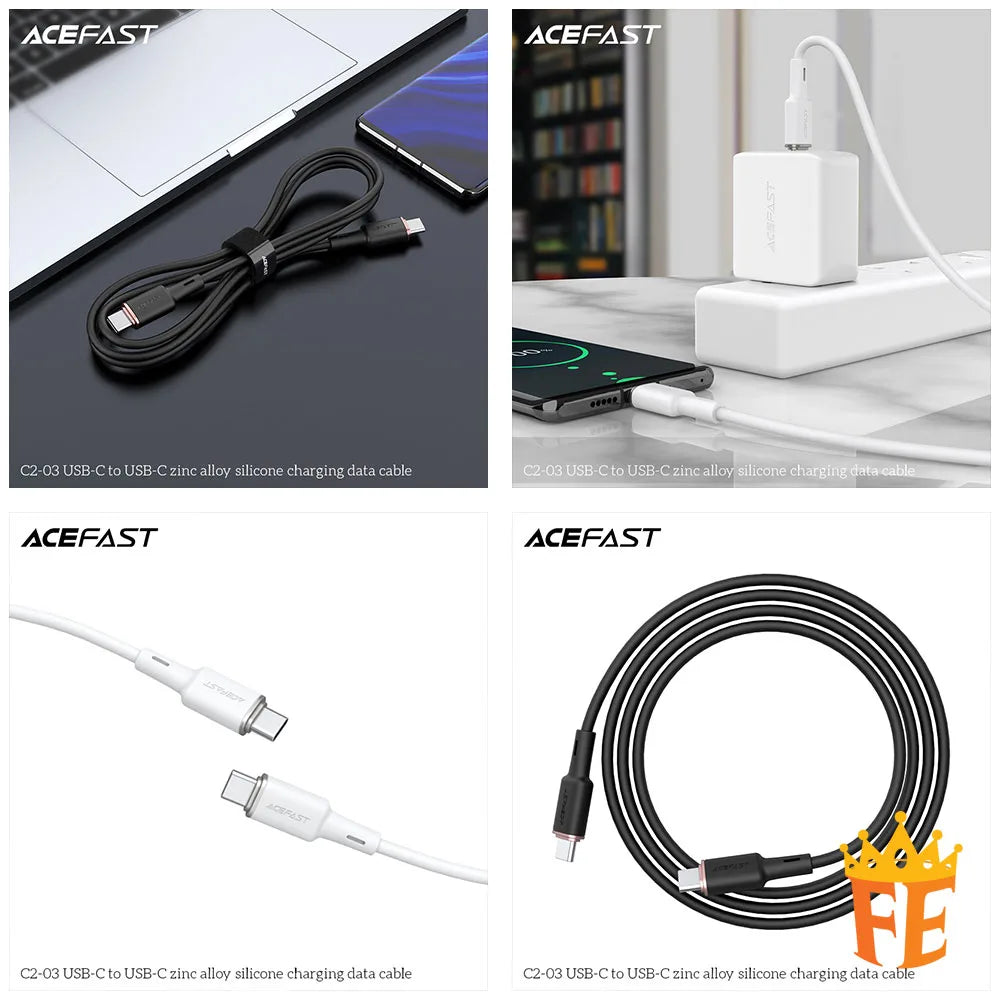 ACEFAST USB-C to C Zinc Alloy Silicone Charging Data Cable 1.2M C2-03