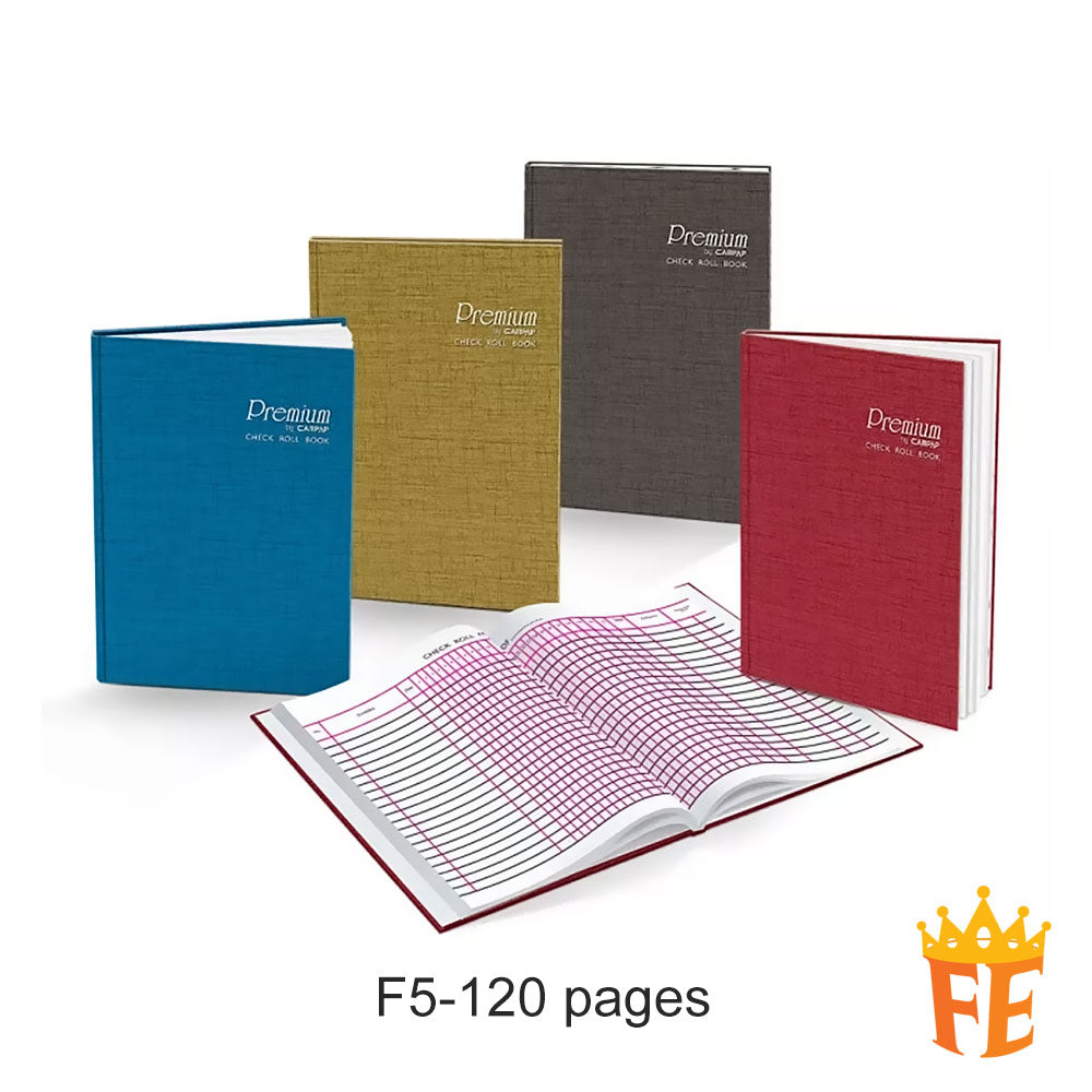 Campap Hard Cover Check Roll Book 70gsm F5 120 / 200 Pages