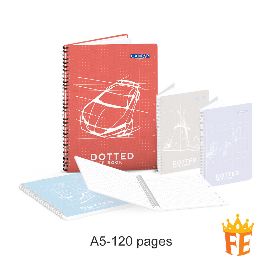 Campap Wire-O Dotted Note Book 70gsm 120 Sheets A5 / A6