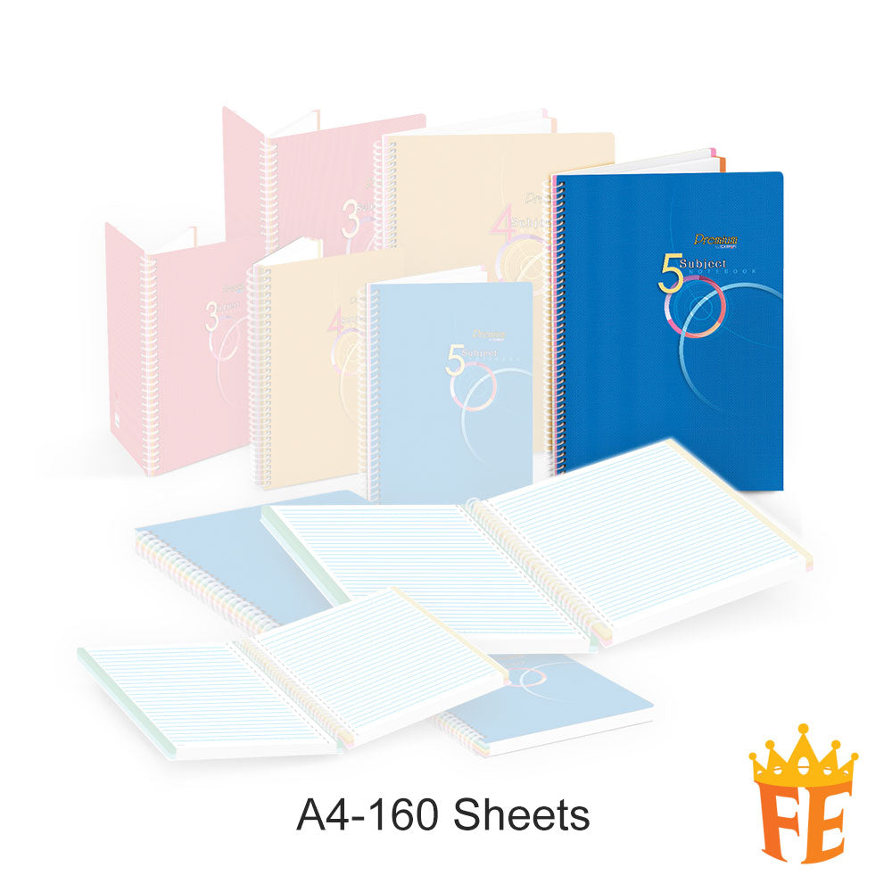 Campap Spiral Subject Note Book (Perforated) 60gsm A5 / A4 - 120 / 140 / 160 Sheets
