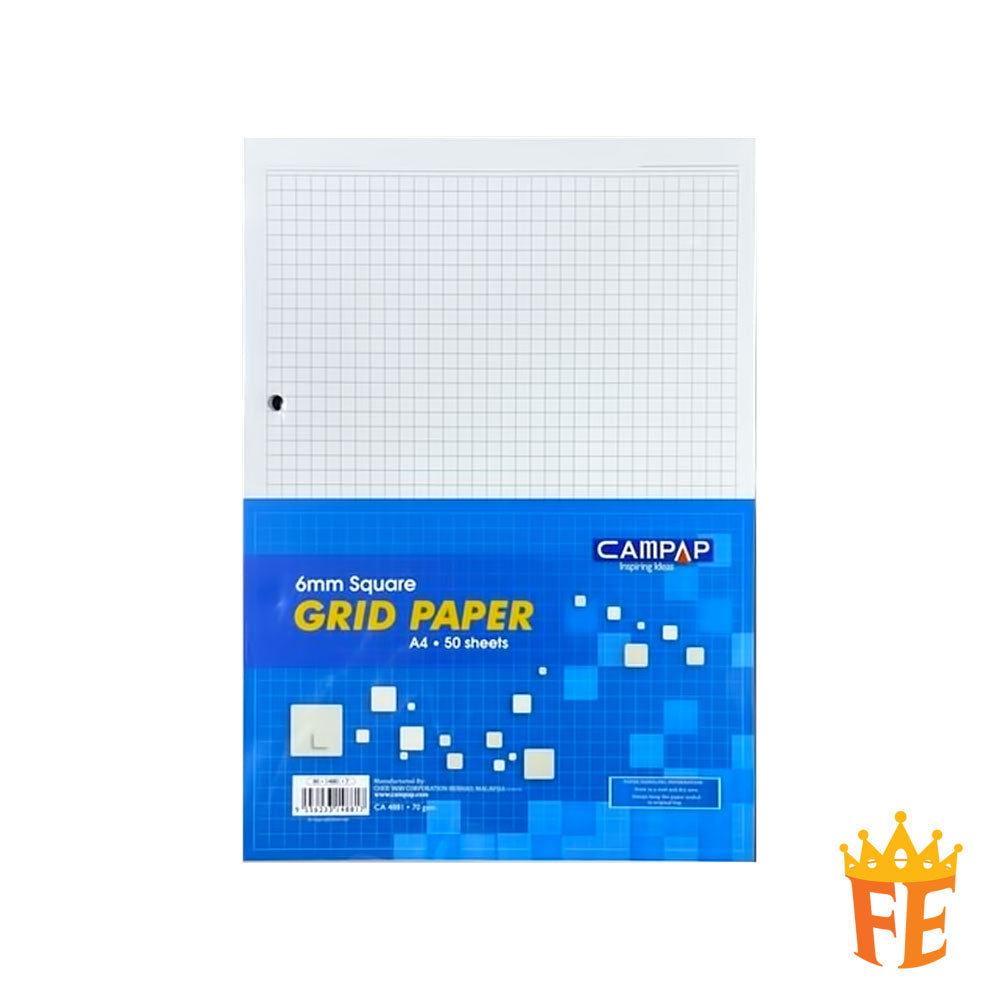 Campap Grid Paper (6mm Square) 70gsm 50 Sheets A4