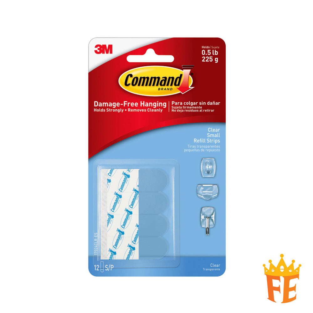 Command Wire Hooks Value Pack, Small, Clear, 9 Hooks 12 Small Strips