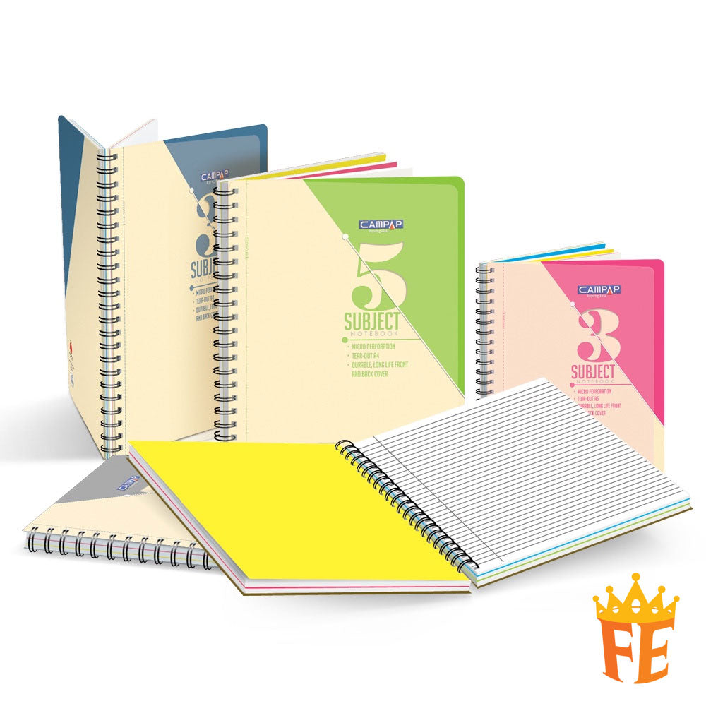 Campap Wire-O Sandy PP Cover Subject Note Book (Perforated) 70gsm A4+ / A5+ - 120 / 160 Sheets