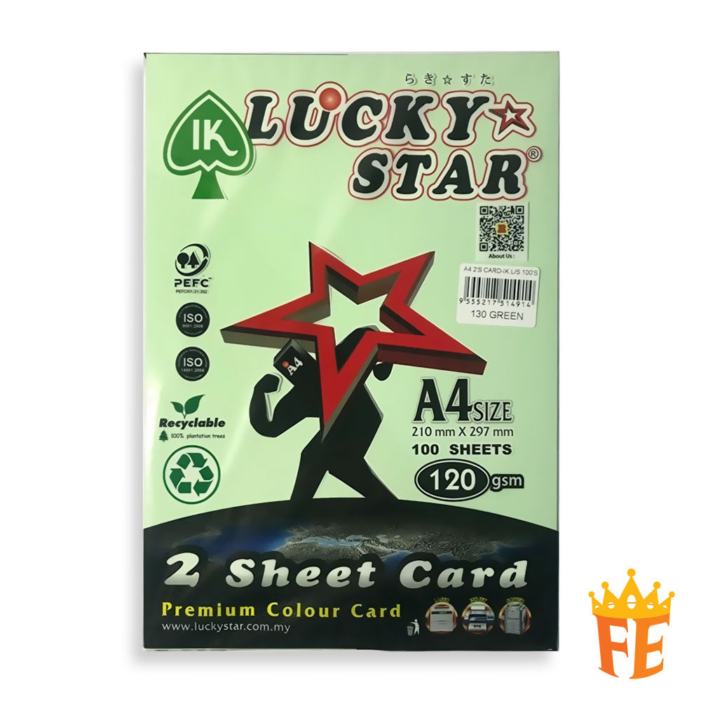 Lucky Star 2 Sheet Card A4 120gsm 100 Sheets All Colour