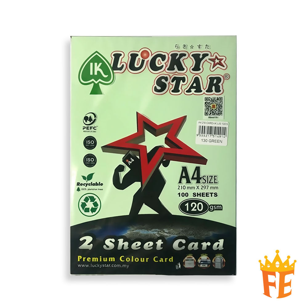 Lucky Star 2 Sheet Card A4 120gsm 100 Sheets All Colour