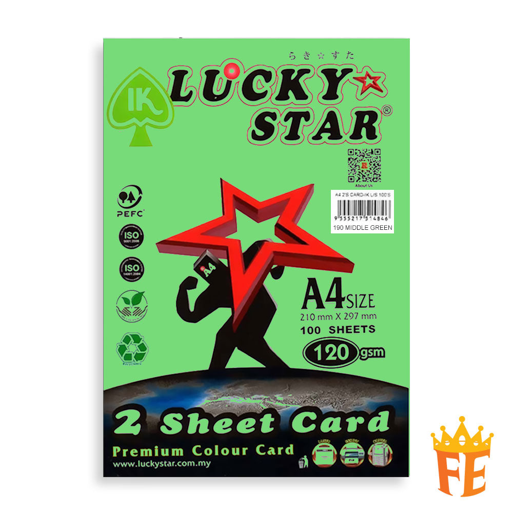 Lucky Star 2 Sheet Card A4 120gsm 100 Sheets All Colour