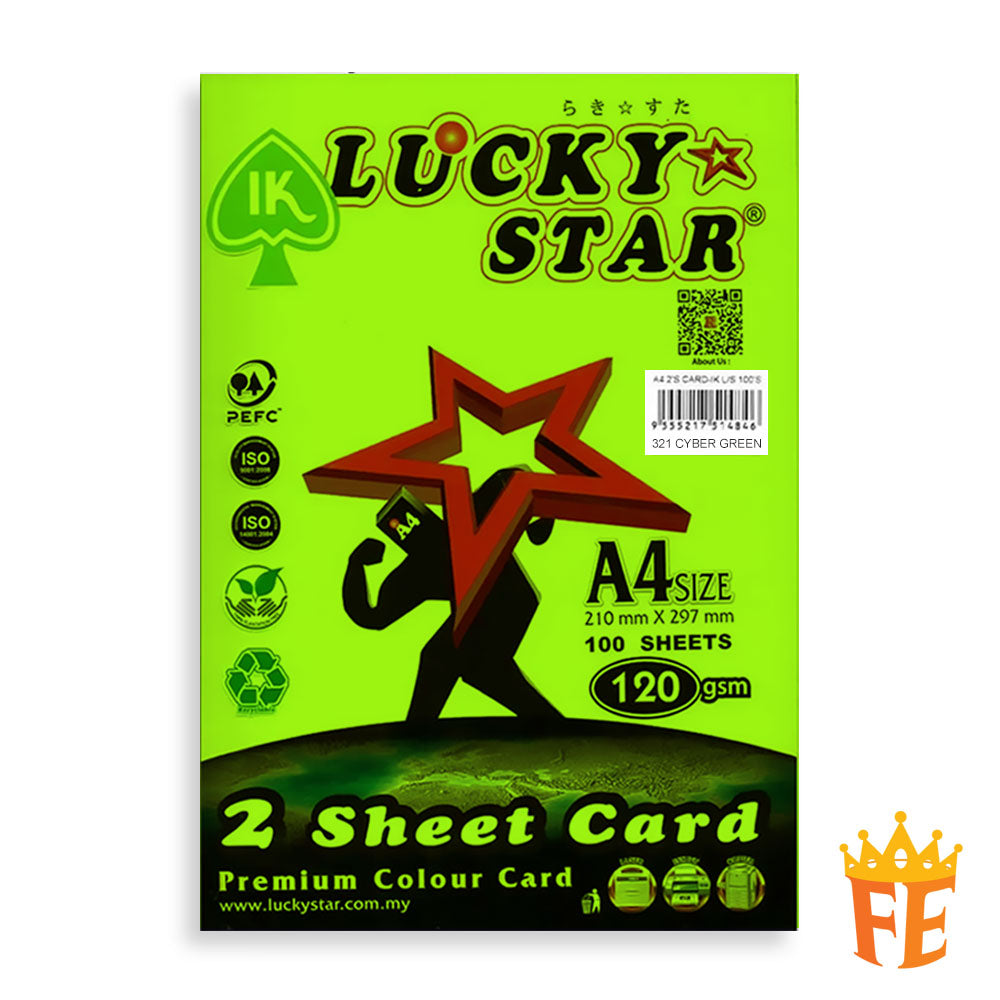 Lucky Star 2 Sheet Card A4 120gsm 100 Sheets All Colour