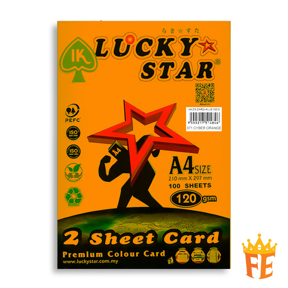 Lucky Star 2 Sheet Card A4 120gsm 100 Sheets All Colour