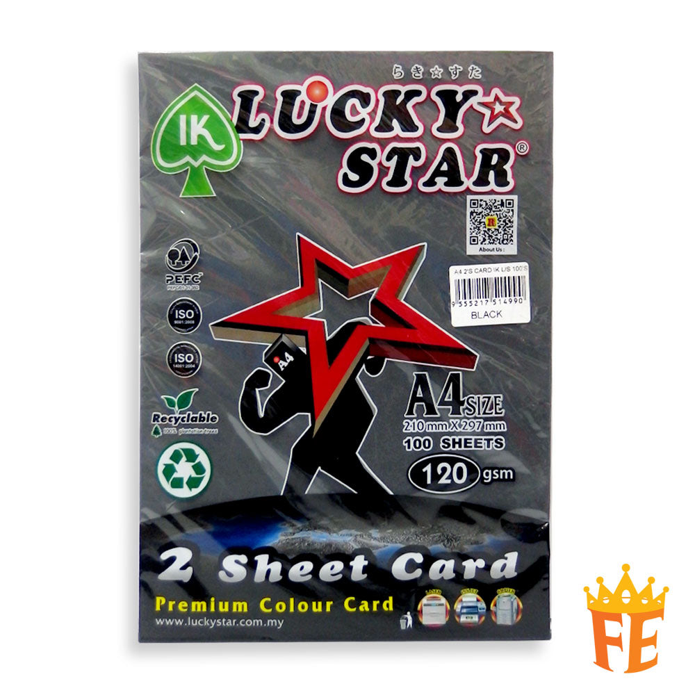 Lucky Star 2 Sheet Card A4 120gsm 100 Sheets All Colour