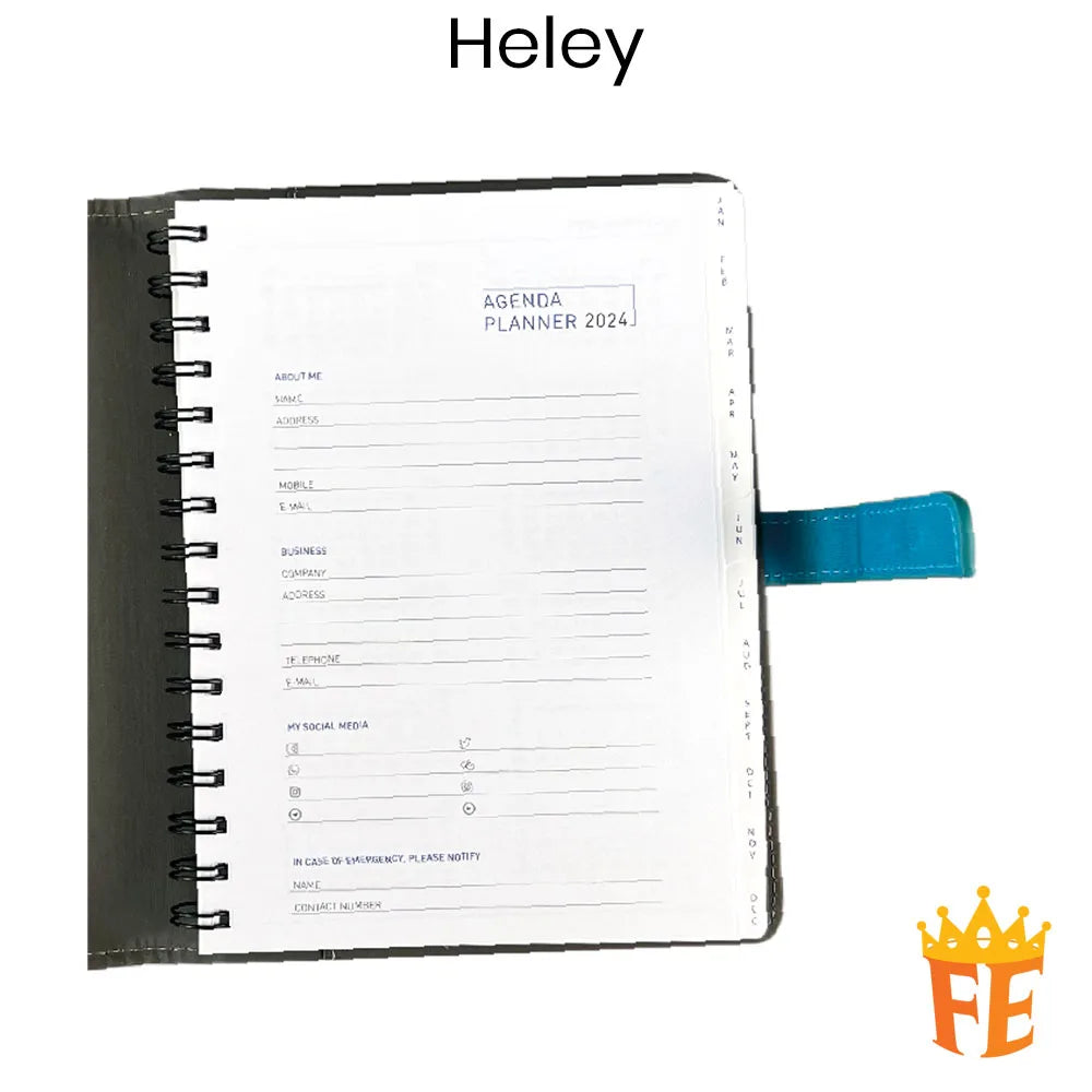 Agenda Planner Wire-O Thermo PU Vento, Lilac, Luna, Heley & Paper Bounded
