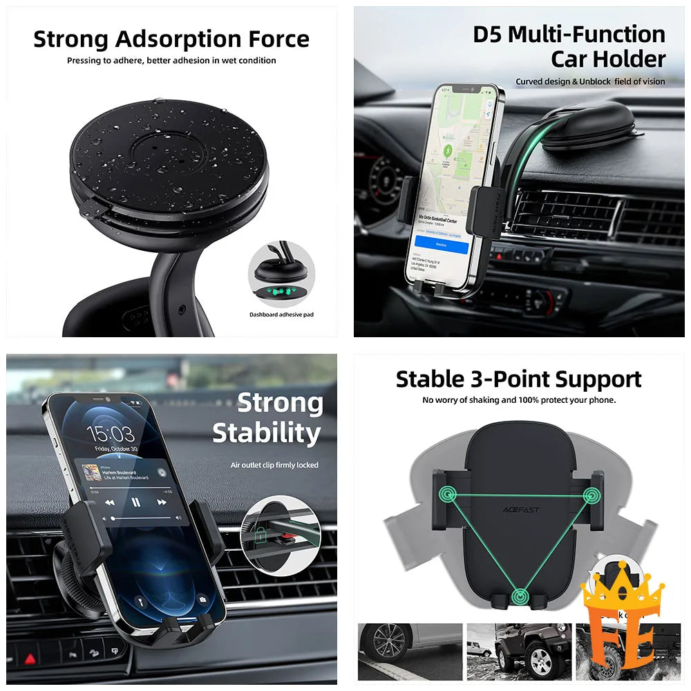 ACEFAST Multi-Function Car Holder Black D5