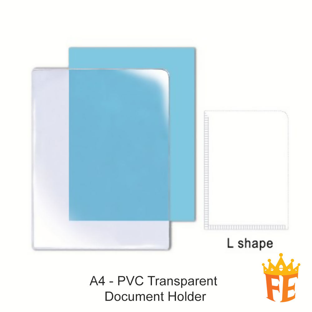 EMI PVC Transparent Document Holder 0.18mm L / C / U Shape Holder A5 / A4 / F4 / A3 / A2 / A1 Size