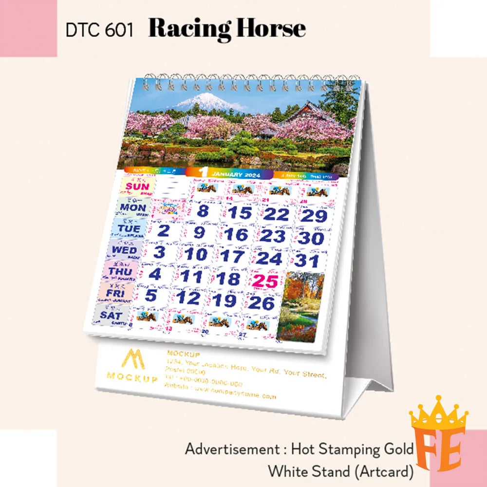 6" Racing Horse Calendar